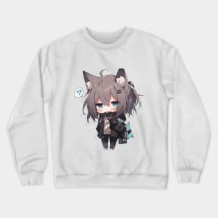 Chibi cat girl feel cold Crewneck Sweatshirt